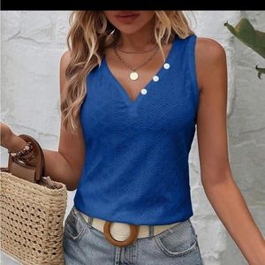 Royal Blue Eyelet Tank top